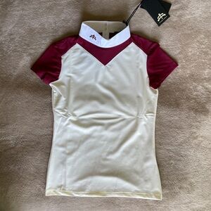 Makebe Jane equestrian show shirt Bordeaux and cream White